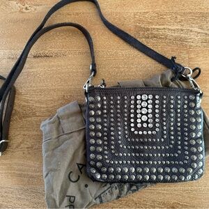 Campomaggi studded black leather crossbody